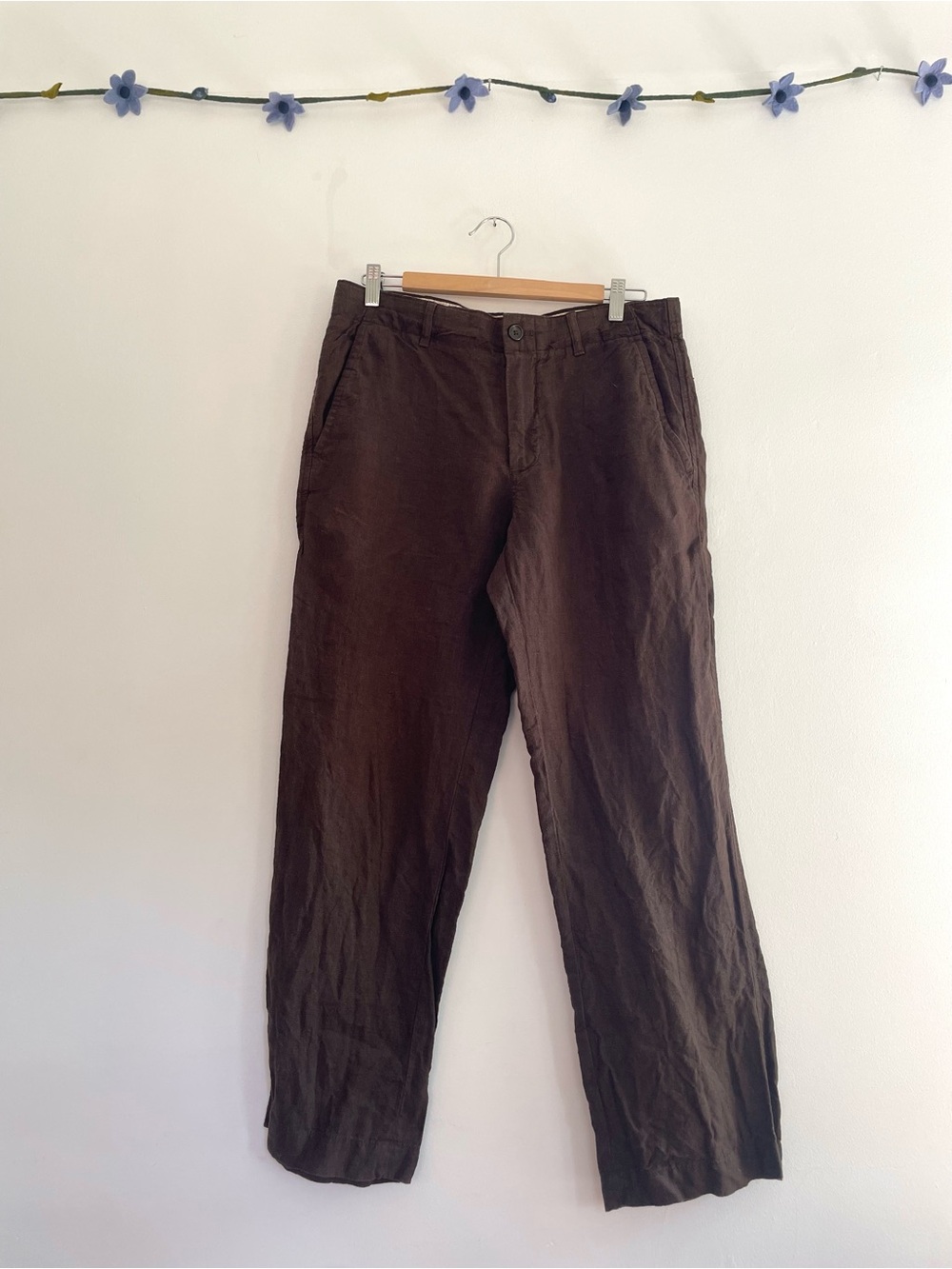 Banana Republic Brown Relaxed Fit Linen Pants 31/30